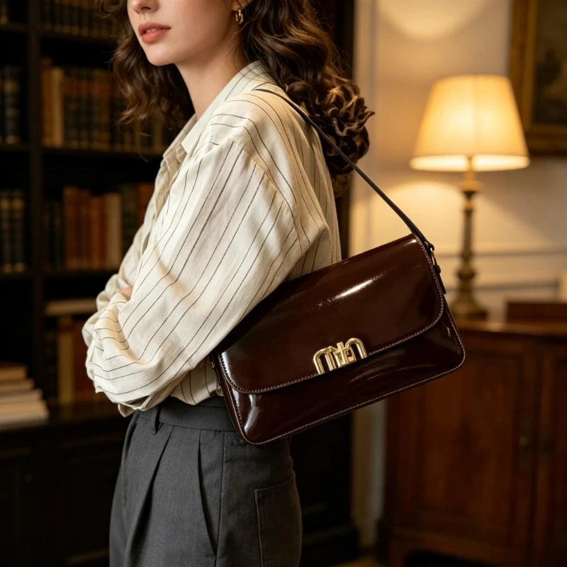 Classic Designer Leather Handbag For Women Crossbody Shoulder Bag Elegant Ladies Tote Purse Luxury Brand