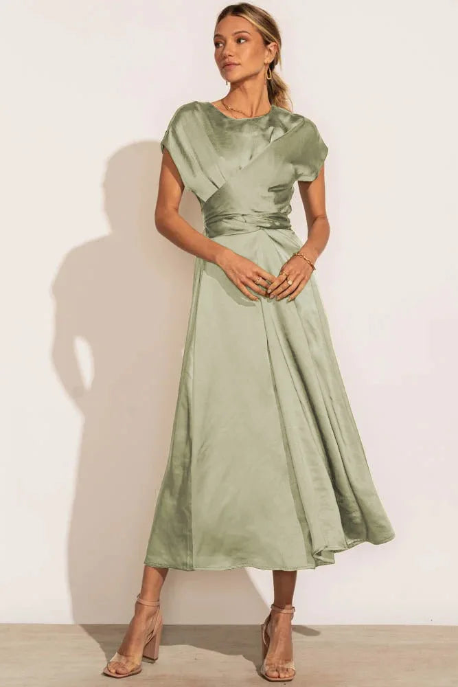 High Quality Spot Wholesale Fashion Summer Women Clothing High-end Satin Binding Elegant Drape Light Evening Dress Vestidos Y2k