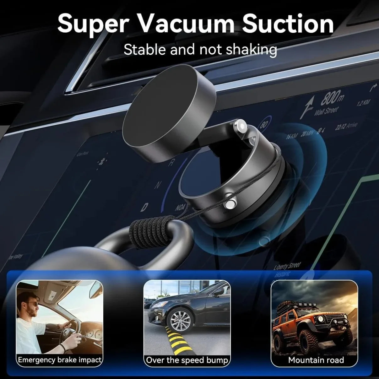 Car/Mirror/Gym Vacuum Suction Fold Magnetic Phone Holder 360 Rotation Suction Cup Car Phone Stand Mount For Magsafe iPhone 16~12