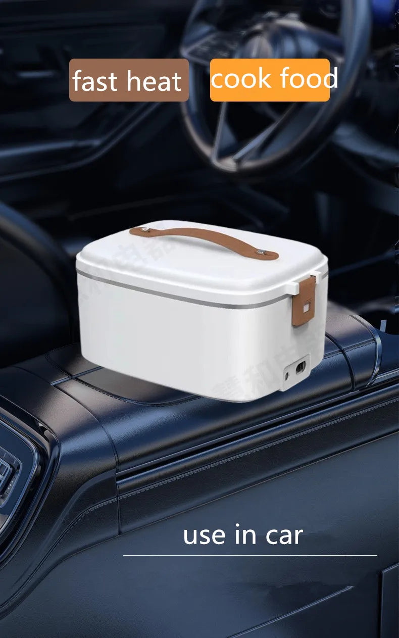 1.8L Car Microwave Oven 12V/24V Multi-Functional Rice Cooker Large Capacity Water-Free Heating Lunch Box