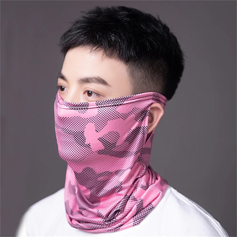 UV Protection Ice Silk Neck Gaiter Breathable Face Cover Tube Scarf Outdoor Cycling Hiking Sports Bandana Neck Tube