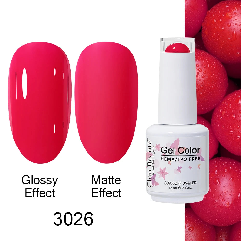 Clou Beaute HEMA TPO FREE Caramel Brown Wine Red Coffee Gel Nail Polish High Pigment Autumn Nail Art Full Coverage UV Varnish