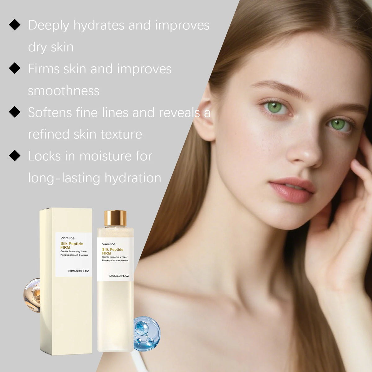 Silk Peptide Glow Boosting Toner Hydrating Refresh Repair Skin Barrier Non Sticky Quick Absorb Facial Deep Collagen Booster Care