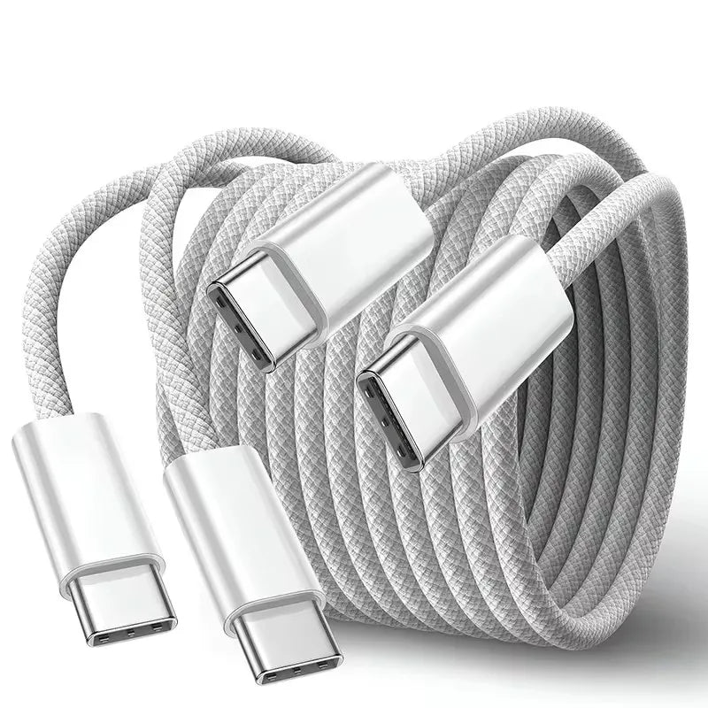 PD 60W Dual USB-C Fast Charging Braided Cable For iPhone 15 16 17Pro Max 15  Plus Type C to Type C Quick Charger Cable With Box