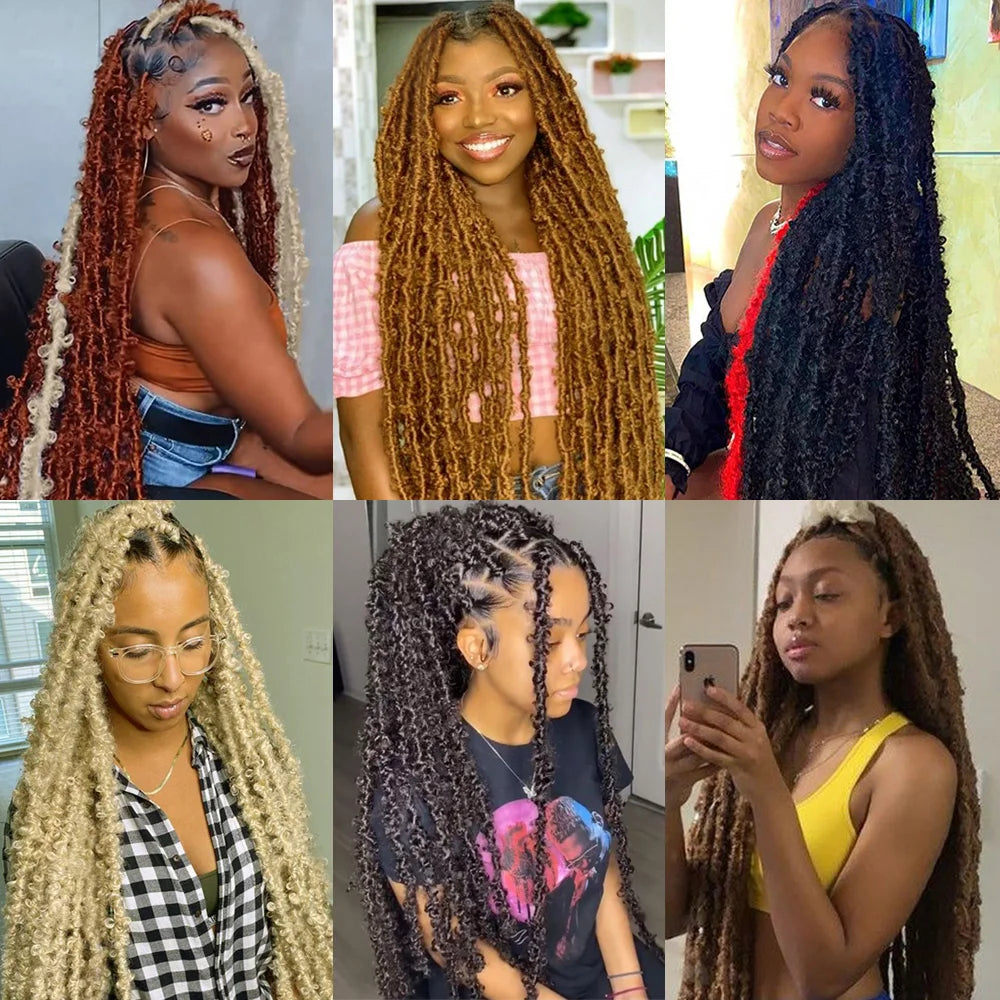12 14 18 24 36 Inches Distressed Butterfly Locs Crochet Hair Faux Locs Crochet Braids Messy Soft Locs Braiding Hair Extensions