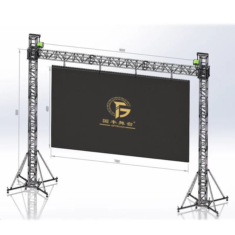 Aluminum Goal Post Truss System Customized LED Screen Speaker Lifting Tower for Shows Performances