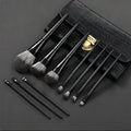 Matte Black Nylon-Bristled Makeup Brush Set Portable Full-Set Makeup Tools with Powder Brushes Foundation Brushes And More