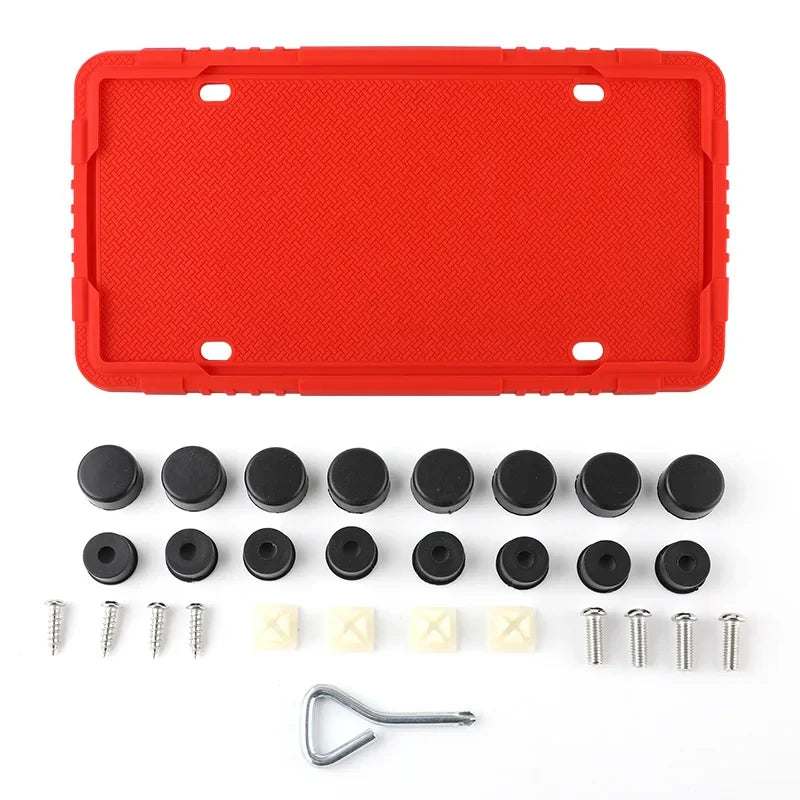 For RAM Car Silicone License Plate Frame Kit Detachable Waterproof Antirust Number Plates Holder Bracket for US Canada Auto