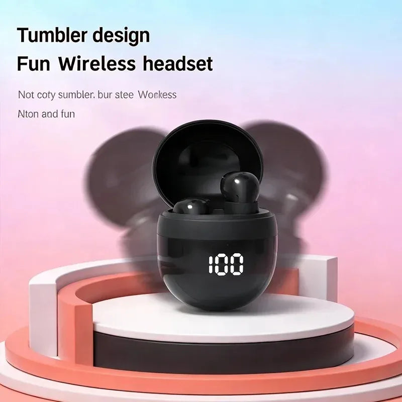 Wireless In-ear Headphones Bluetooth 5.4 Earphone Control Sport Headset Waterproof Microphone Music for Tumbler Design Mini Tiny
