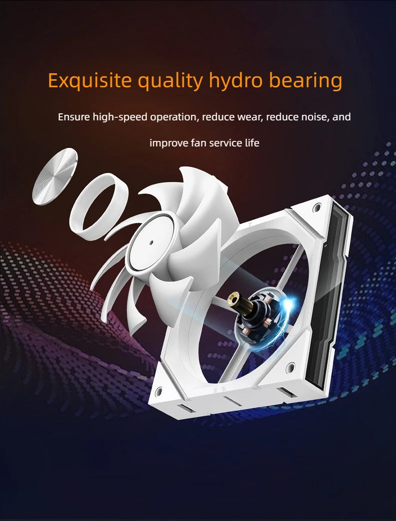 Guangchi V2 building block fan, 120mm case fan,12025 water-cooled fan, 5V ARGB light-emitting fan, convenient for combination.
