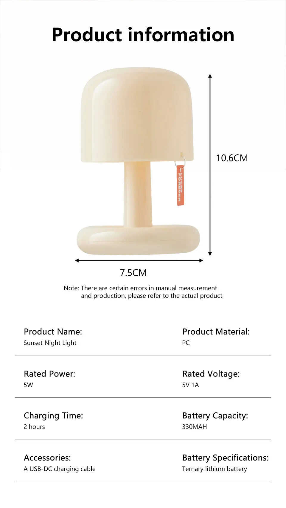 USB Rechargeable LED Table Lamp Mini Sunset Night Light Mushroom Lamp Desk Bedroom Bedside Lamps Bar Room Decoration Mood Light