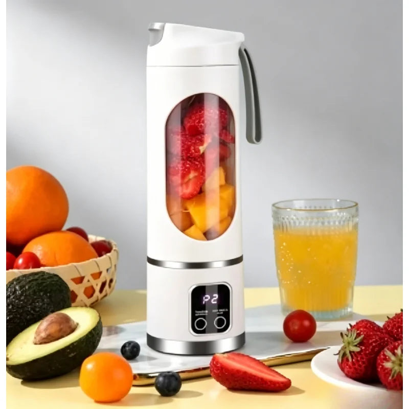 10 Blades Portable Juicer Cup, 450ml 3 Gears USB Rechargeable Blender, Ice Crusher for Shakes Smoothies Making