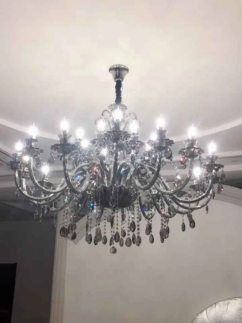 Modern Candle Crystal Lamp Living Room Large Crystal Chandelier Lighting Modern Atmosphere Restaurant Bedroom Hanging Lamps