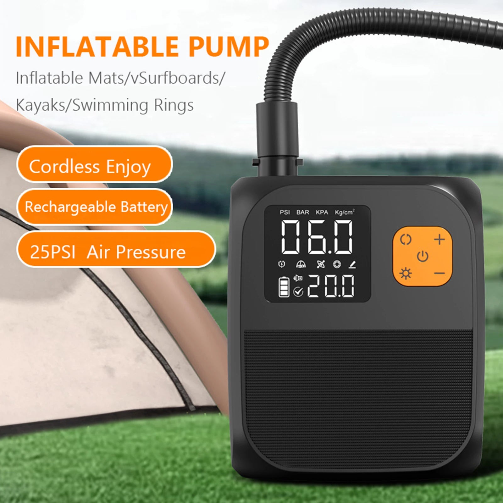 SUP Air Pump Rechargeable Electric Paddle Board Pump Portable Electric Pump for Paddle Board Inflatable Boats