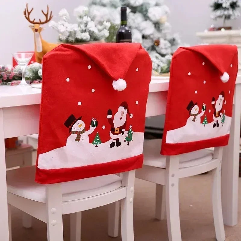 Christmas Chair Decoration Set Home Christmas Decoration Cartoon Chair Set Christmas Decoration Supplies christmas chair cover