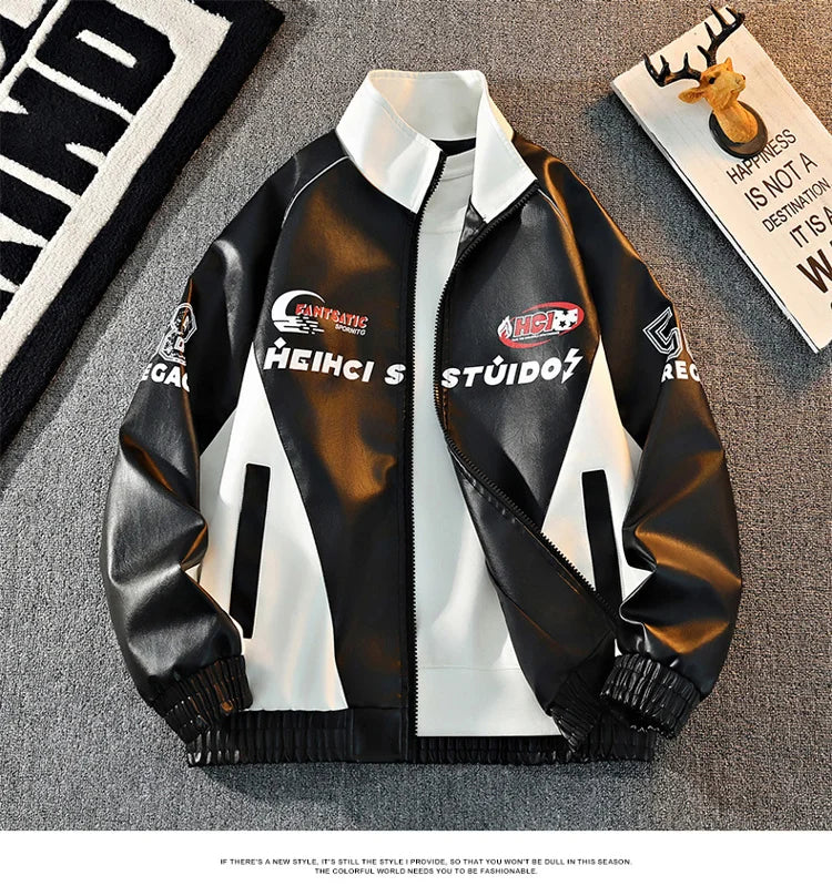 Men 2027  Fleece Warm Motorcycle Coats Biker PU Leather Jackes Mens Trends Stand Collar Slim Overcoat Thick Fur Leather Jackets