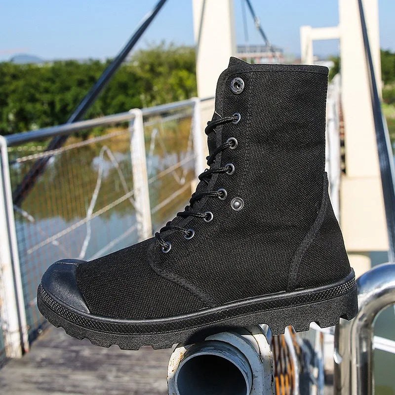 Men's Casual Boots Fashion High-top Canvas Shoes Classics Breathable Sneakers for Men Outdoor Non Slip Hiking Boots Botas Hombre