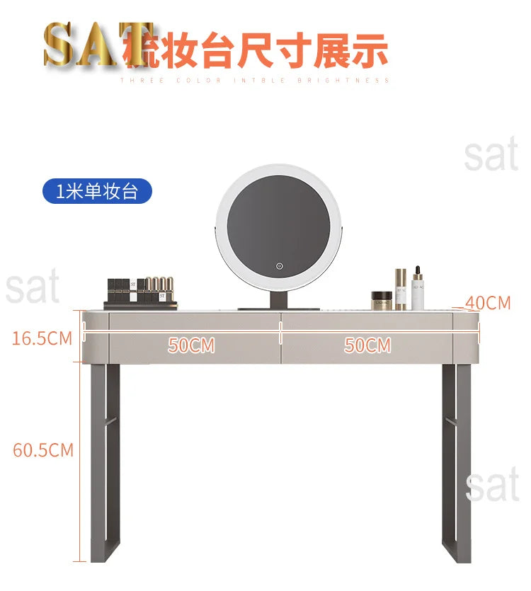 Modern Vanity Table with Mirror & Storage
