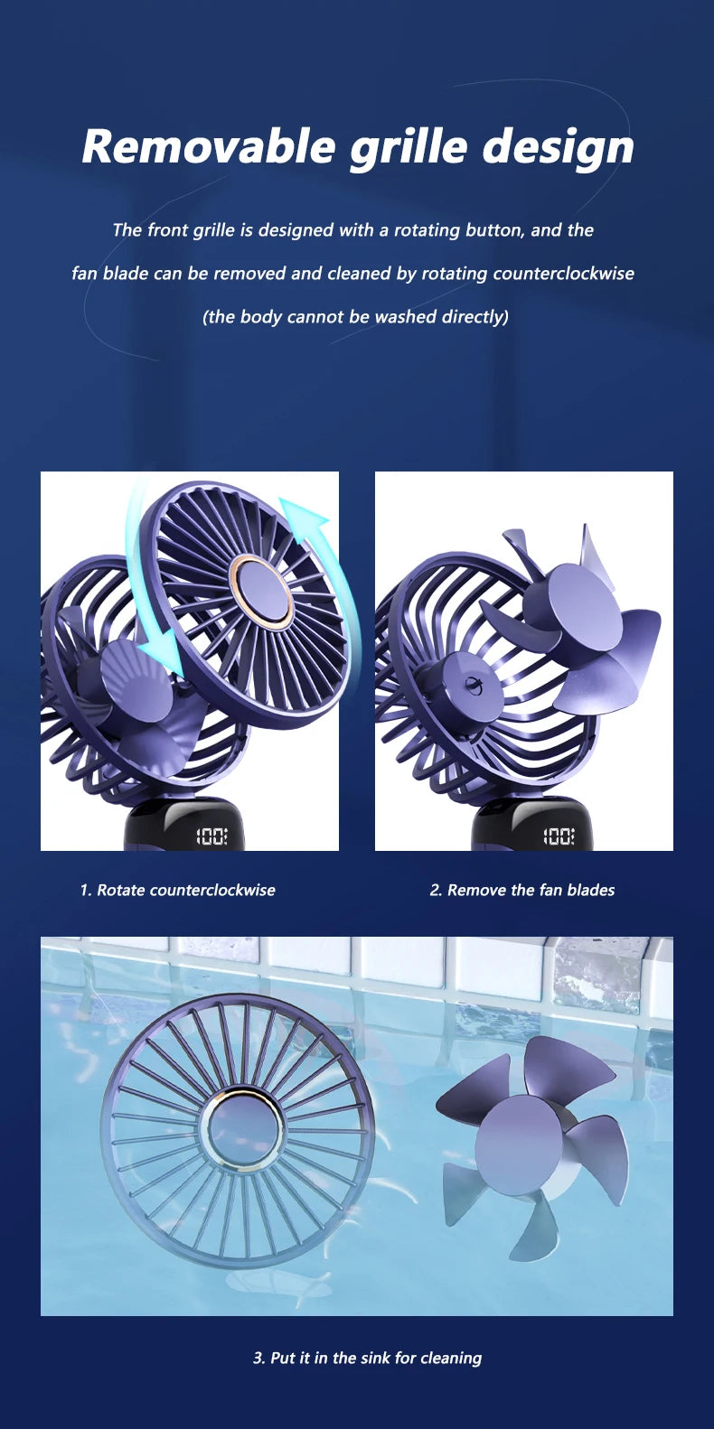 New Portable Hand-Held Fan Office Desktop Multifunctional Folding Double-Headed Small Electric Fan With A Neck Lanyard