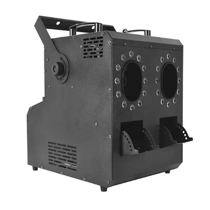 Stage Lighting LED Fog Bubble Machine 1500W Double Holes Automatic 1.2L Tank Capacity Bubble Fog Smoke