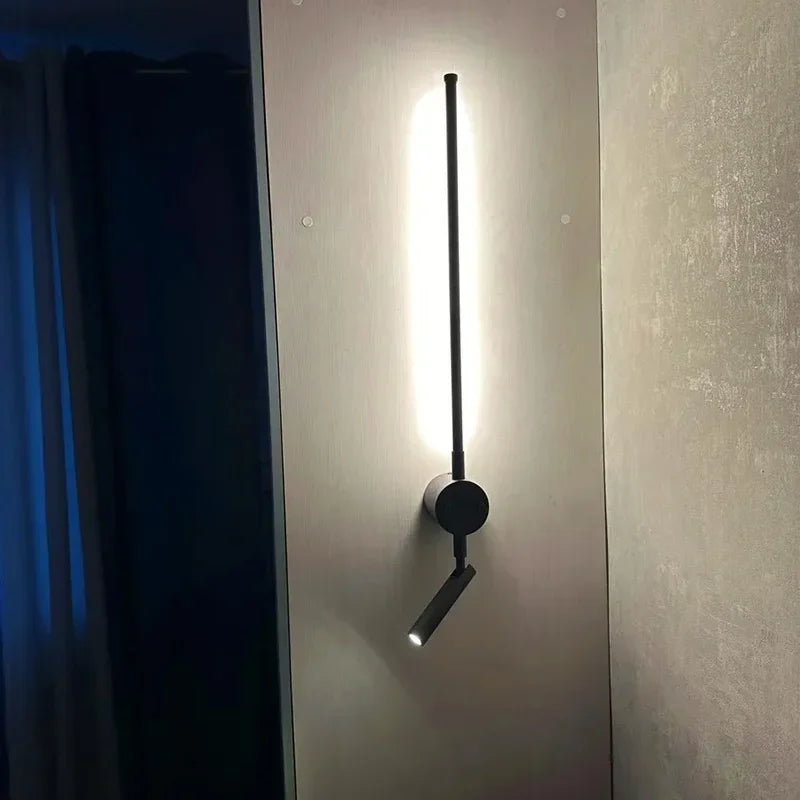 Modern LED Wall Lamp with Switch Bedroom Light Stairs Hallways Living Room Nordic Art Background Decor Black Lights Bathroom