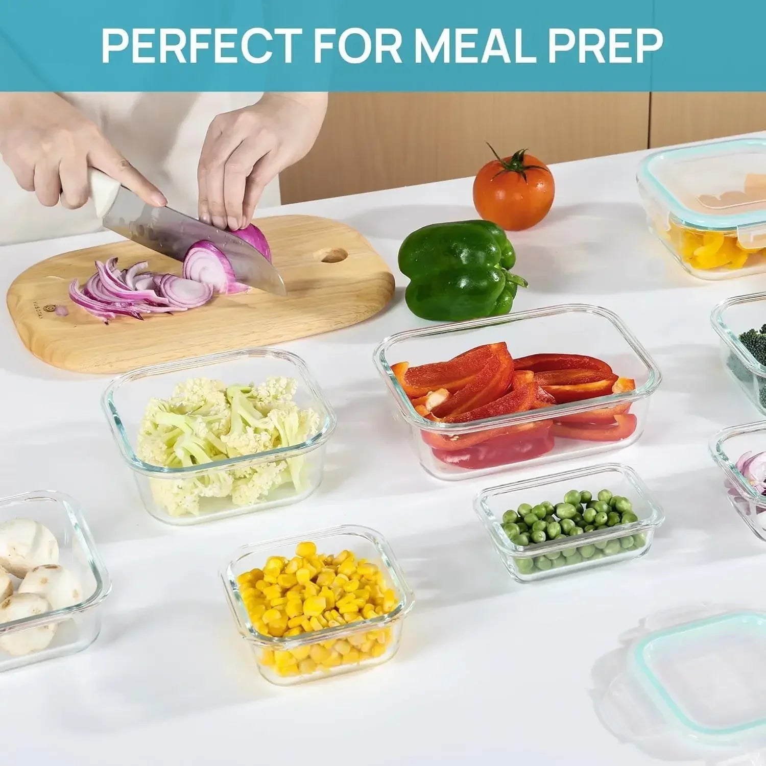 Glass Lunch Bento Box for Adults, Food Storage Containers with Lids Microwave & Dishwasher Safe Meal Prep Container for Office