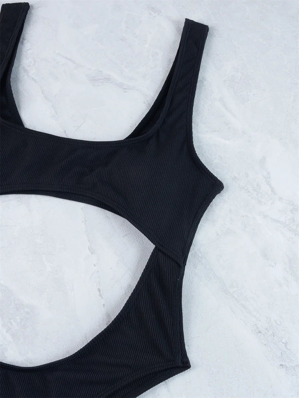 Retro Extrem Bikini Cut Out Backless Monokini Ribbed Swimsuit Women One-Piece Push Up Vacation Swimwears Brazil Beach Bath Suits