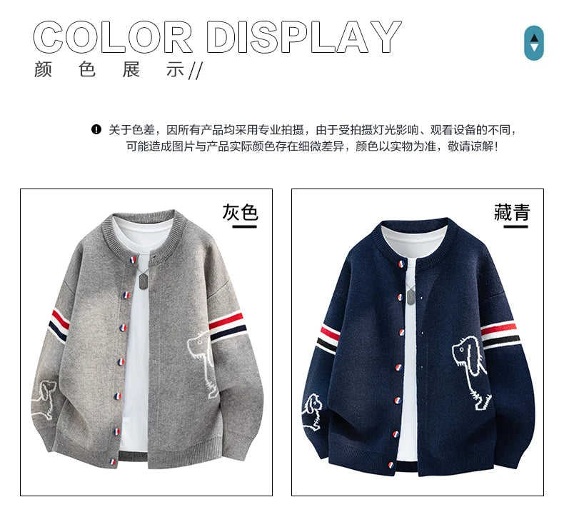Hot Selling Men's Autumn Winter Knitted Cardigans Branded Embroidered Single Breasted Sweaters Fashionable Trendy Outerwear Tops