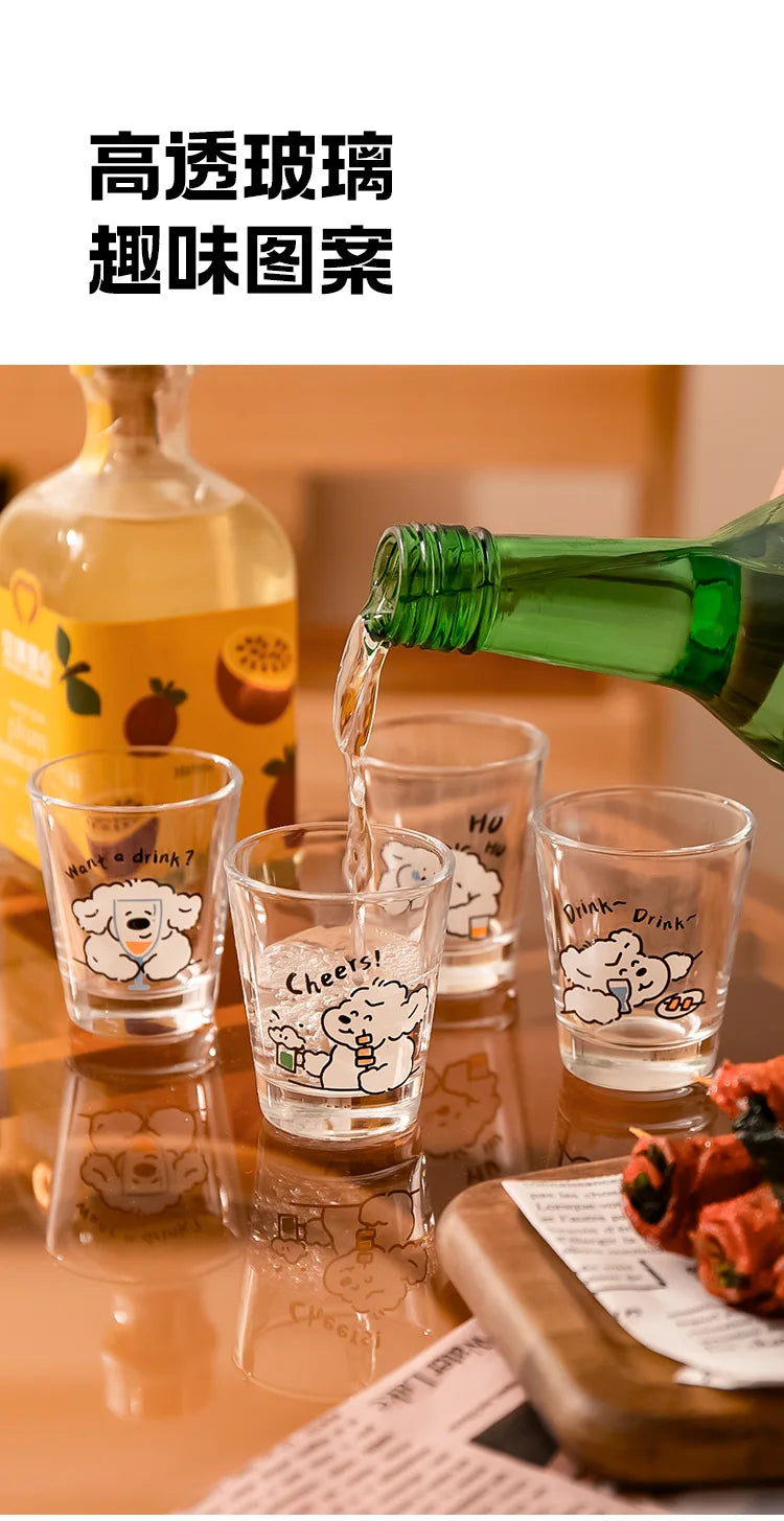 50ml Liquor Cup Shot Glass Drinking Glasses Glass Cups Household Soju Cups Cann