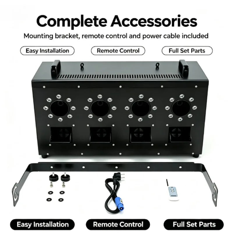 Stage Fog Bubble Machine - Four Nozzle Led Fog & Bubble Maker - Professional Performance, Wedding, Bar, Large-scale Bubble