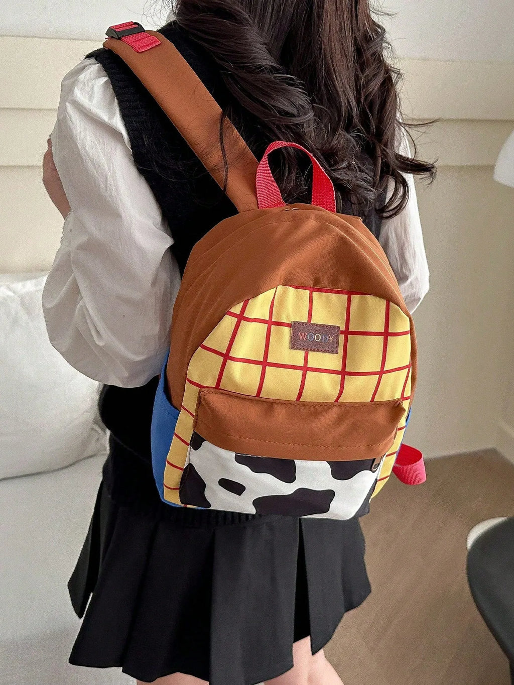 Fashionable and Casual Women's Backpack Cute Cow Print Backpack Soft and Durable Fabric Backpack Suitable for Daily Use