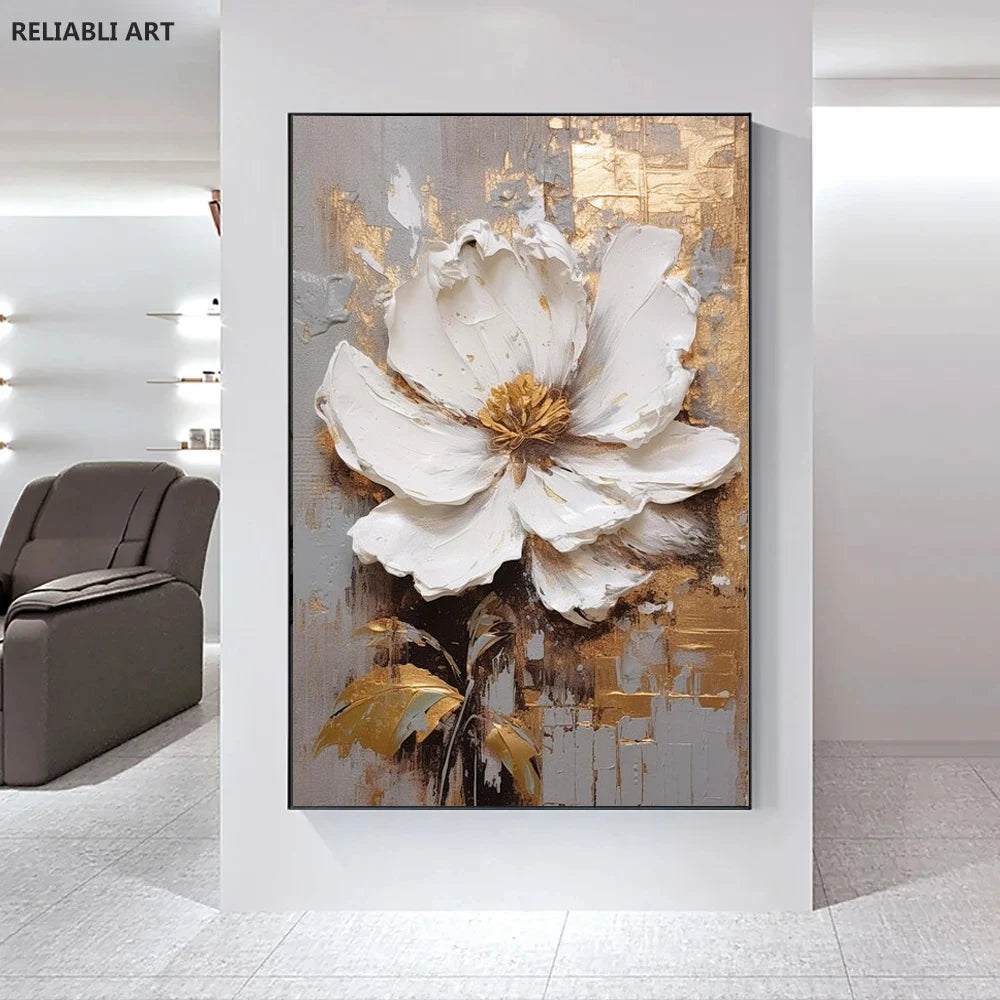 Modern Light Luxury Living Room Decor, Abstract Flower Art Posters,Home Decoration, Prints Canvas Wall Picture,Unframed