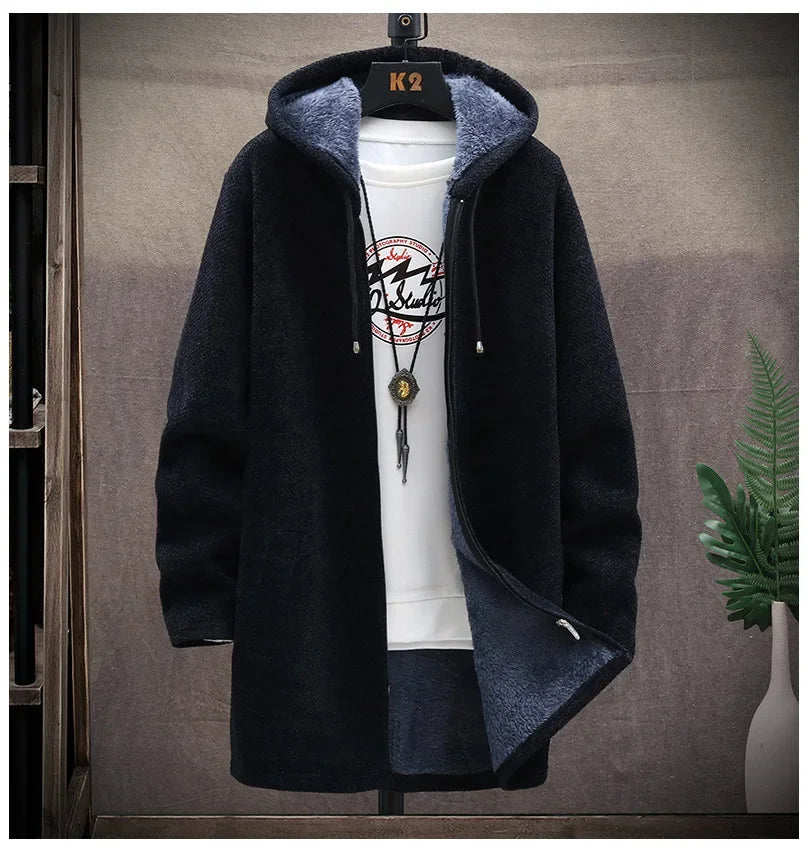 Customizable Thick hooded cardigan jacket
