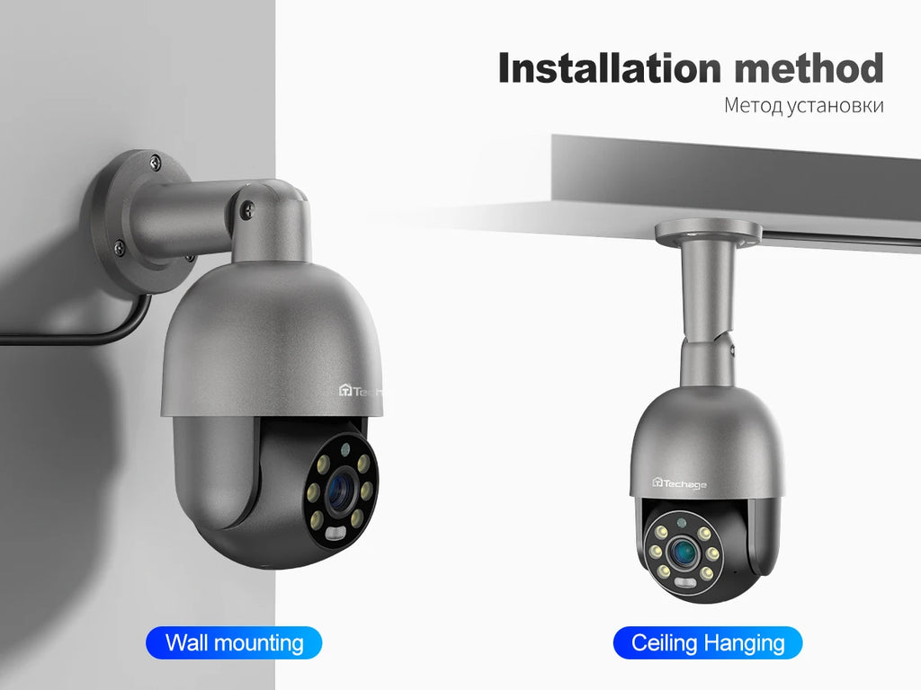 Techage 5MP 8MP 4K PTZ Security POE IP Camera CCTV Surveillance 4K Video Camera Outdoor Ai Human Detection Two Way Audio ONVIF