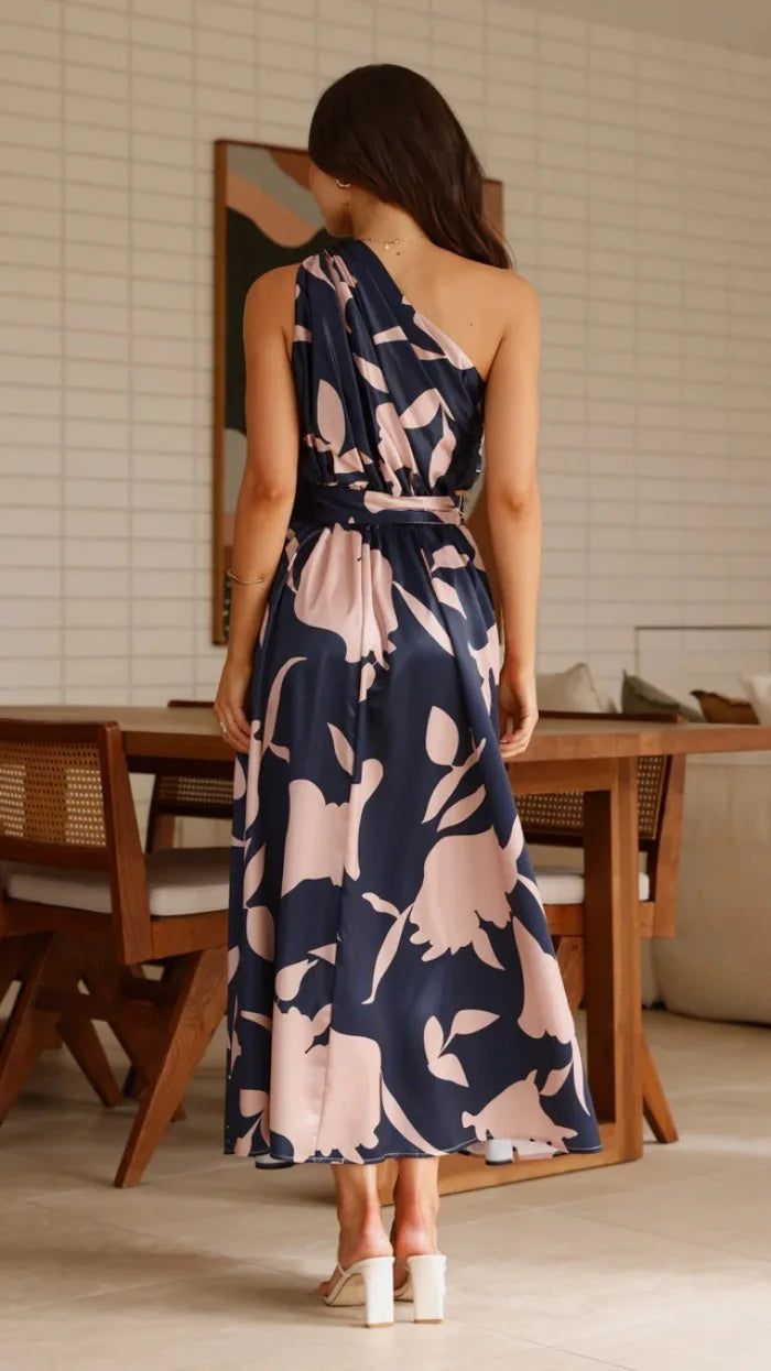 2025 Summer Fashion New Women's Sexy Vacation Dress Casual Elegant Bohemian Beach Skew Collar Off Shoulder Sashes Long Dresses