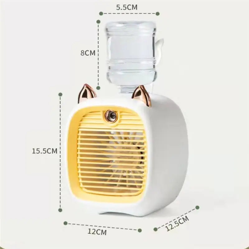 1200Mah Mini Air Conditioner Portable Desktop Fan Humidifier Purifier 3 Speed 2 Mode Spray USB Table Fan Car Home