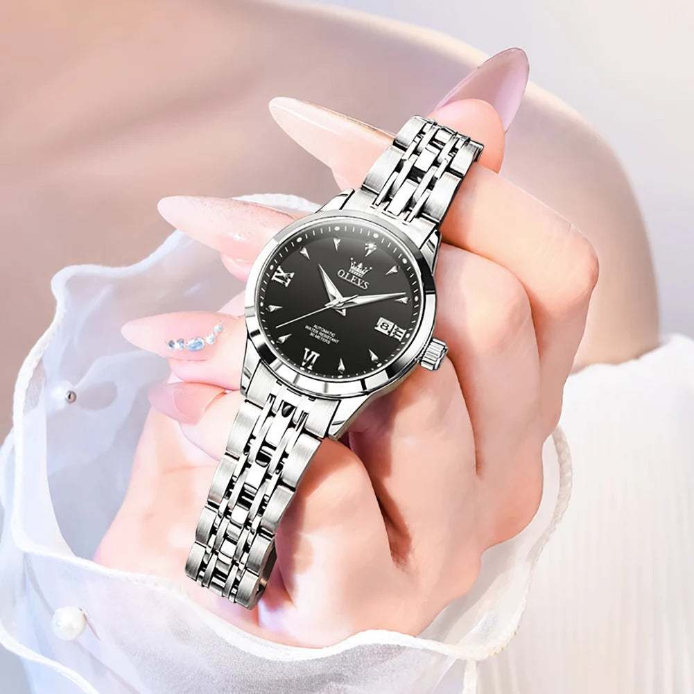 OLEVS 9956 Watch For Women Auto Date Elegant Mechanical Women Watch Waterproof Simple Fashion Business Automatic Wristwatch