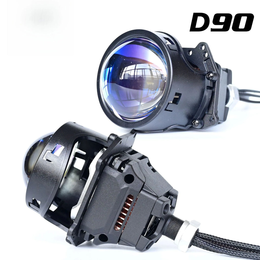 New 3 Inch Bi LED Projector Headlight with Halo 180W High Power Plug and Play Dual Beam H4 H7 Car LED Headlamp Retrofit Upgrade