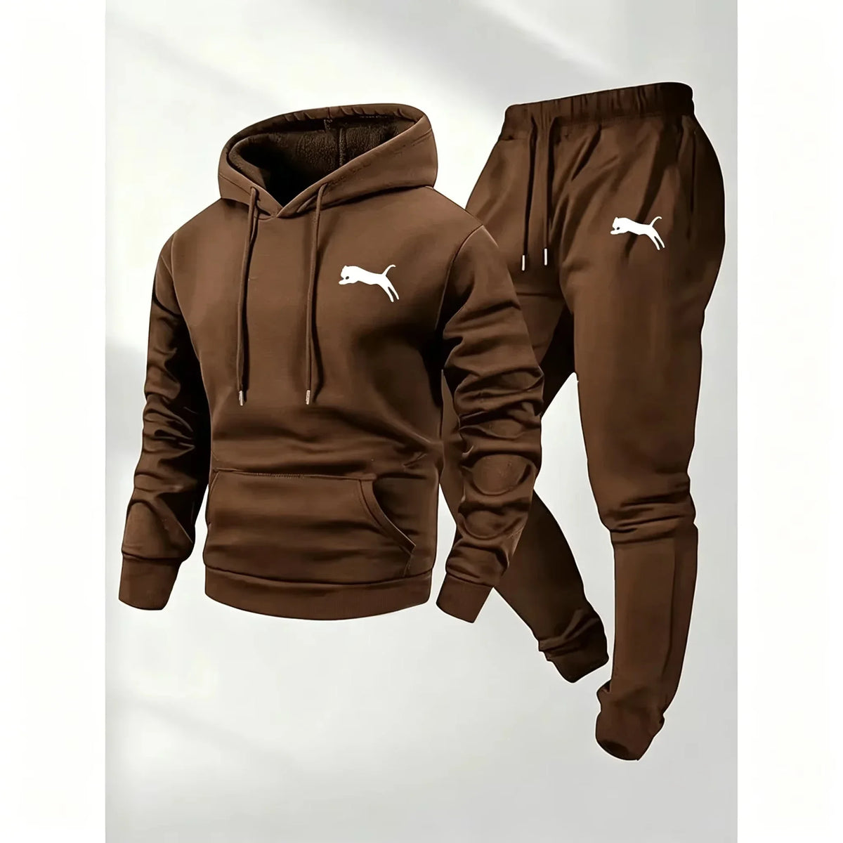 Hot Selling Men's Hooded Sweatshirt Pants Set Casual Tracksuit Streetwear Sportswear Fitness Jogger Outfit 2 Piece Warm Clothing