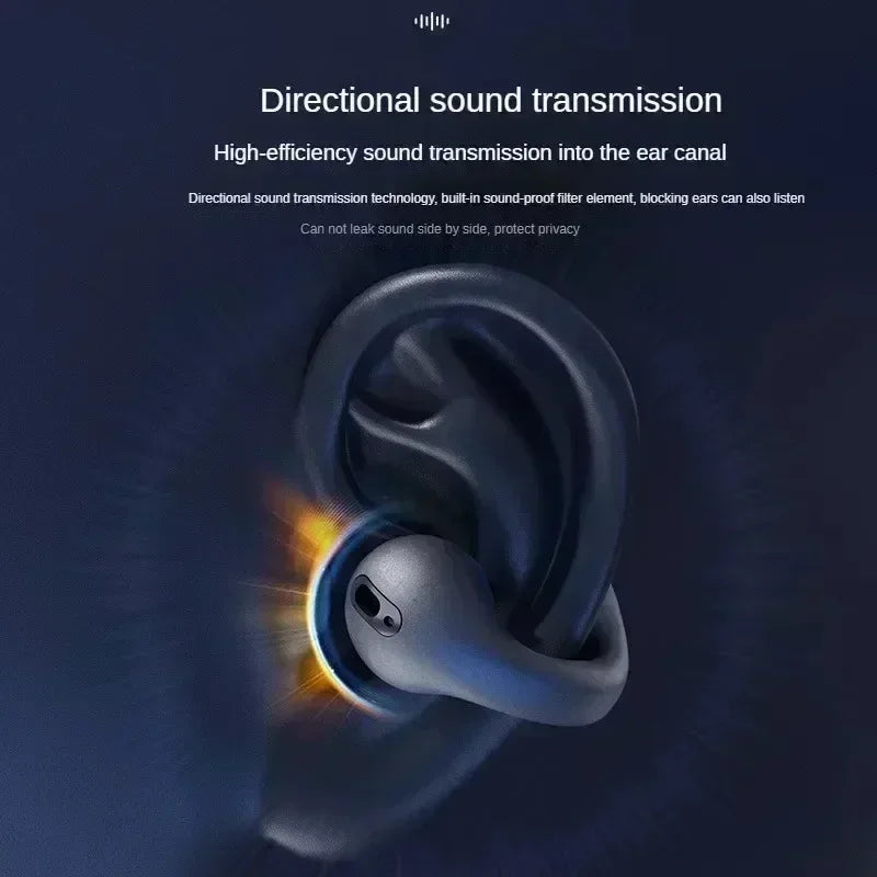 New Ear Clip Wireless Bluetooth V5.3 Headphones HIFI Stereo Music Game Noise Cancelling Earphone Sport Earbuds