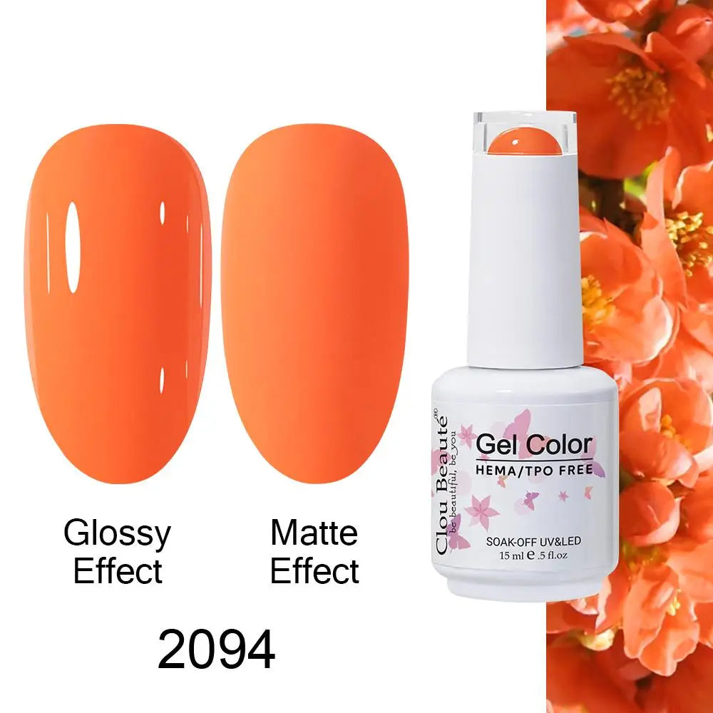 Clou Beaute HEMA TPO FREE Caramel Brown Wine Red Coffee Gel Nail Polish High Pigment Autumn Nail Art Full Coverage UV Varnish