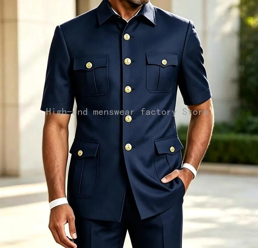 New Designal Brown Suits for Men Slim Fit Elegant Wedding Party Tuxedo Formal Business Casual Male Suit 2 Piece Set Jacket Pants