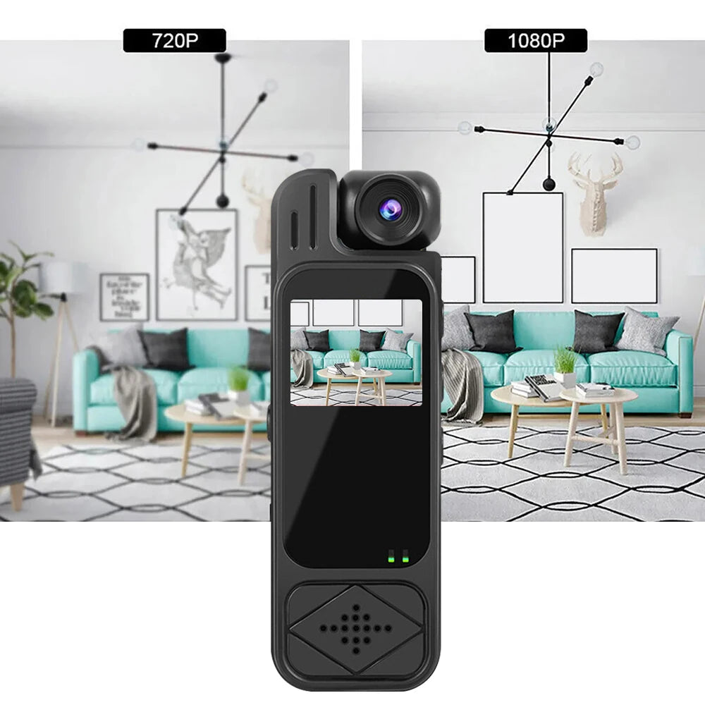Mini Body Camera 1080P HD Sports Camera Infrared Night Vision Digital Video Recorder 1.3 Inch Bodycam Police Small Camcorder