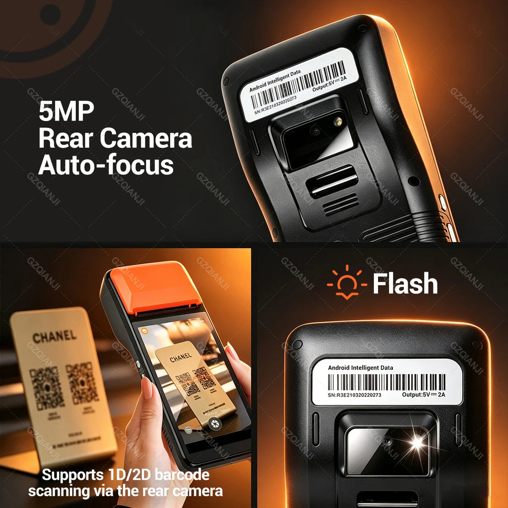 Android 13 Handheld Terminal POS PDA Printer All in one Portable 58mm Thermal Receipt Printer 4G Bluetooth Ticket Bill POS PDA