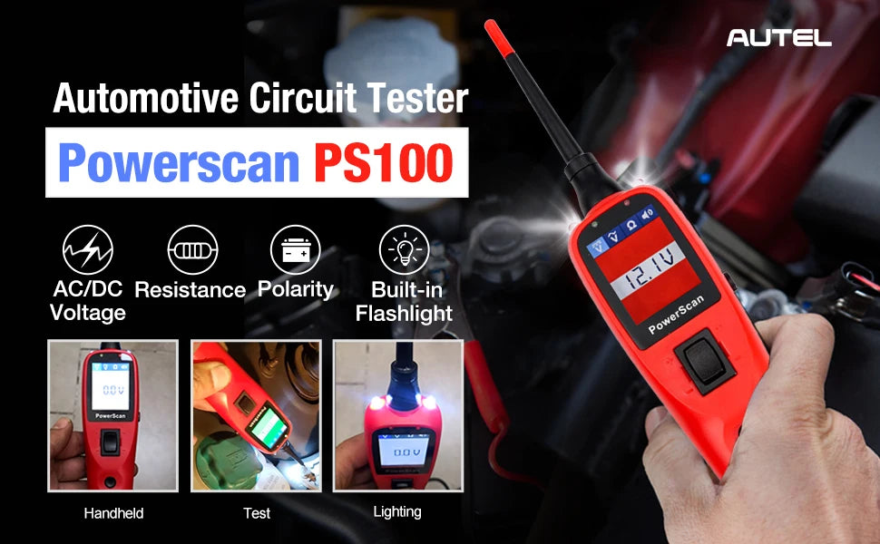 Autel PS100 PowerScan Electrical Automotive Circuit Tester Tool 12V 24V AVOmeter Diagnostic Tool