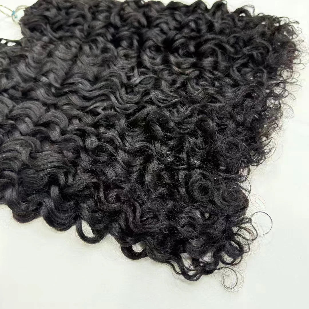 NABI Pre-Separated Crochet Human Hair Bundle Miracle Knots Braiding 14-18inch Water Wave Curly Human Hair for Women