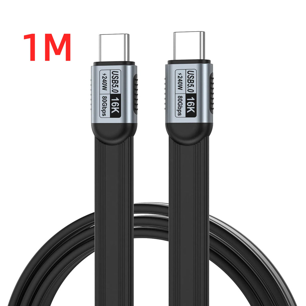 Uyellow USB 5 Cable 80Gbps 240W 16K Type C To C Fast Charging Thunderbolt 3 4 5 USB 5.0 to C Data Transfer Cable Laptop