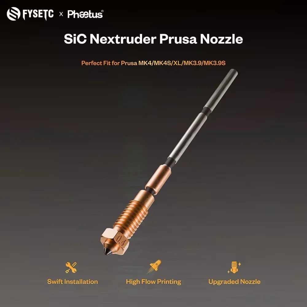 For Phaetus Sic Nextruder Prusa MK4 Upgraded Nozzle 0.4/0.6MM MK4S suitable for high wear Resistance 3D printer part