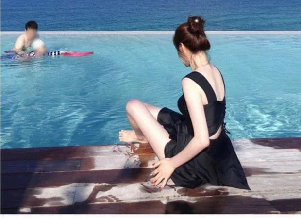 New Summer Women's Solid Color One-piece Swimsuit Slimming and Sexy Backless Tight Swimsuit Outdoor Party Pool Swimsuit