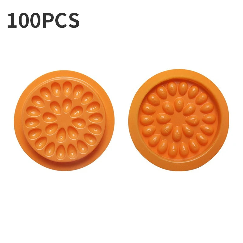 100pcs Wimperlijm Houder Wimperextension Supplies Lijm Pallet   Lash Extension Pakking Wimpers Lade Plastic Pads Make-Up Tool